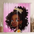 thumbnail image 1 of Erosebridal Black Princess Window Curtains American African Blackout Curtains 38"Wx54"L Glitter Pink Black Little Curtains & Drapes Stars Window Treatments 2 Panels, 1 of 6