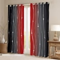 thumbnail image 1 of Erosebridal Black and Red Ombre Curtains Aesthetic Geometric Curtains & Drapes, Dots and Wave Stripe Blackout Curtains Watercolor Gradient Bedroom Curtains, Abstract Lines Window Treatments, 1 of 5