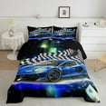 thumbnail image 1 of Blue Racing Car Comforter Set Queen Size,Fast and Furious Extreme Sport Games Bedding Sets Teens,Sports Car Bed in A Bag,Cool Modern Duvet Insert, 1 of 6
