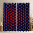 thumbnail image 1 of Blue And Red 30%-50% Blackout Curtains,Geometric Honeycomb Curtains & Drapes 38"Wx54"L Teen Bedroom,Abstract Geometry Window Curtains 3D Neon Geometrical Window Treatments 2 Panels, 1 of 6