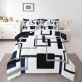 YST Blue Striped Comforter for Kids Boys Girls,Geometric Bedding Twin