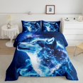 thumbnail image 1 of Blue Wolf Comforter Set Twin Adults,Galaxy Constellation Bedding Set Bedroom Decor,Safari Bedding Comforter Sets Exotic Bohemian Style Quilt Bed Set 2Pcs, 1 of 5