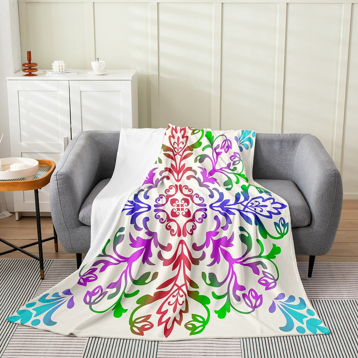 Flower Power Boho Throw Blanket