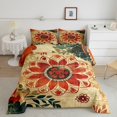 thumbnail image 1 of Erosebridal Bohemian Groovy Full Size Comforter Set,Vintage Daisy Flowers Bedding Set Teens,Bohemian Hippy Indie 1960S 1970S Duvet Set,Botanical Floral Down Comforter, 1 of 6