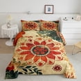 thumbnail image 1 of Bohemian Groovy King Size Comforter Set ,Vintage Daisy Flowers Bedding Set Teens,Bohemian Hippy Indie 1960S 1970S Duvet Set,Botanical Floral Down Comforter, 1 of 6