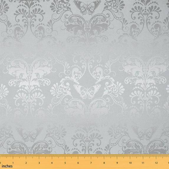 Boho Damask Upholstery Fabric by the Yard Retro European Patterns Decorative Fabric for Women Men Golden Orange Gothic Damask Indoor Outdoor Waterproof Fabric for Quilting Sewing,2 Yards