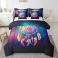 YST Boho Dream Catcher Comforter Set Queen 7 Piece for Girls Boys Teal
