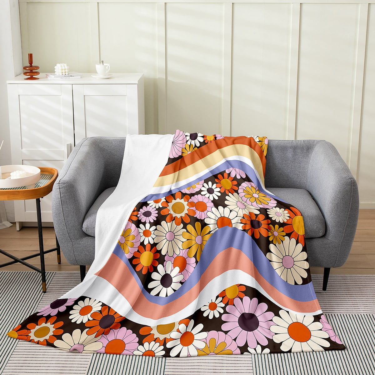 Flower fleece blanket hotsell