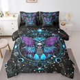 thumbnail image 1 of Boho Moth Bed In A Bag Twin Black White Sun Moon Celestial Comforter Set 7 Piece Adults,Space Galaxy Stars Bedding Set Gothic Skull Sheet Set With Comforter, 1 of 4