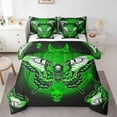 thumbnail image 1 of Erosebridal Boho Moth Bedding Set Sugar Skull 7 Pcs Comforter Set Full Size Halloween Gothic Skeleton Bed In A Bag Sheet Set Galaxy Starry Sky Bedding Set Teens Adult, Green White Black, 1 of 5