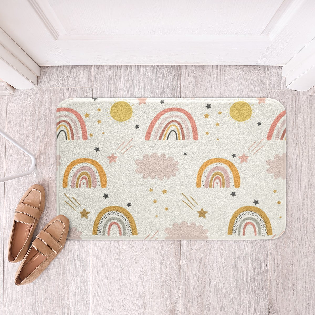 YST Boho Rainbow Bath Mat For Girls, Sun And Stars Doormats Floor Mats ...
