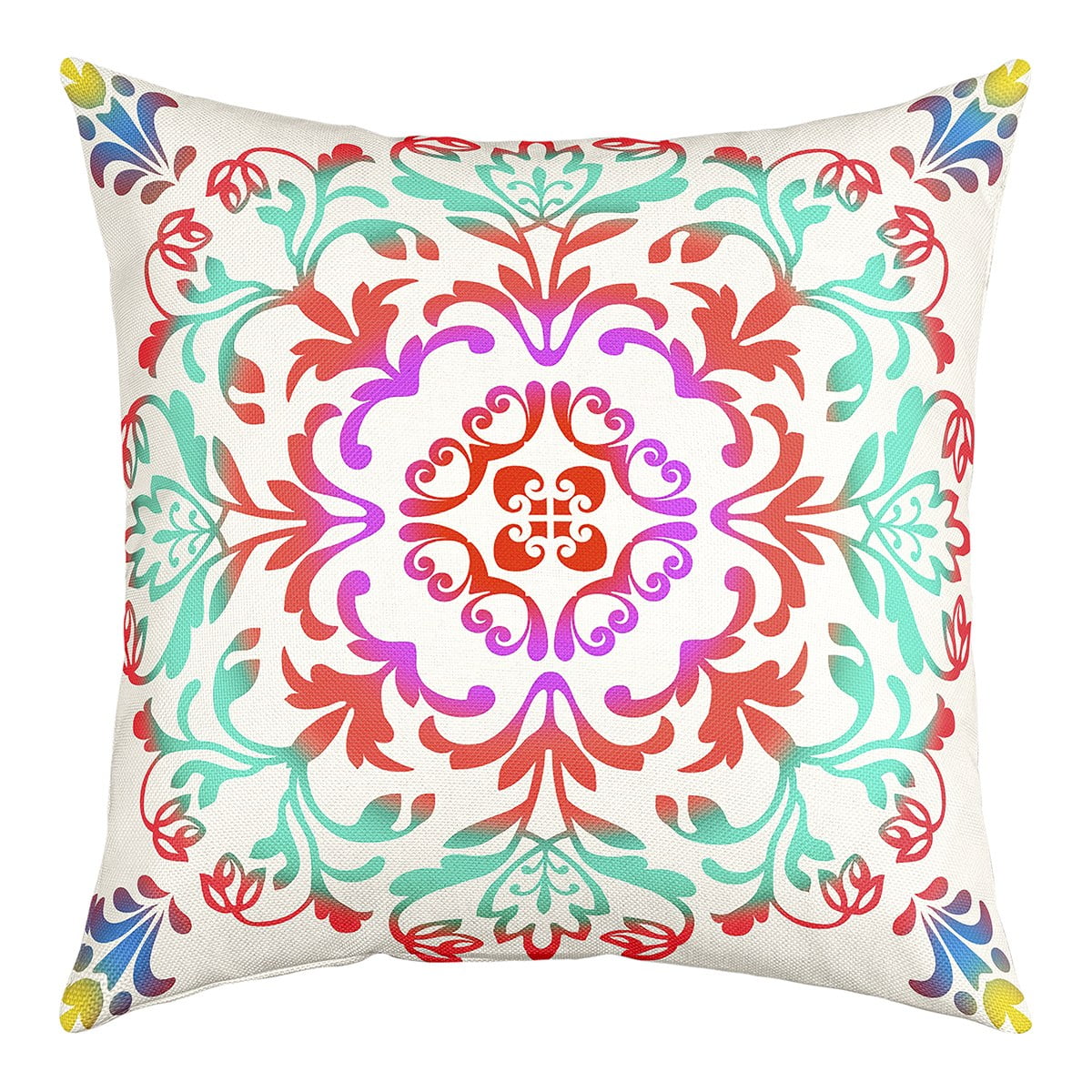 Boho Throw Pillow Cover Ombre Floral Cushion Cover 24x24 inch Bohemian ...