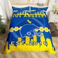 thumbnail image 1 of Erosebridal American Football Duvet Cover Queen,Football Fans Bedding Set for Fan,Football Lovers Comforter Cover,Ball Bed Sets with 2 Pillowcases(Los Angeles 1),Blue Golden, 1 of 5