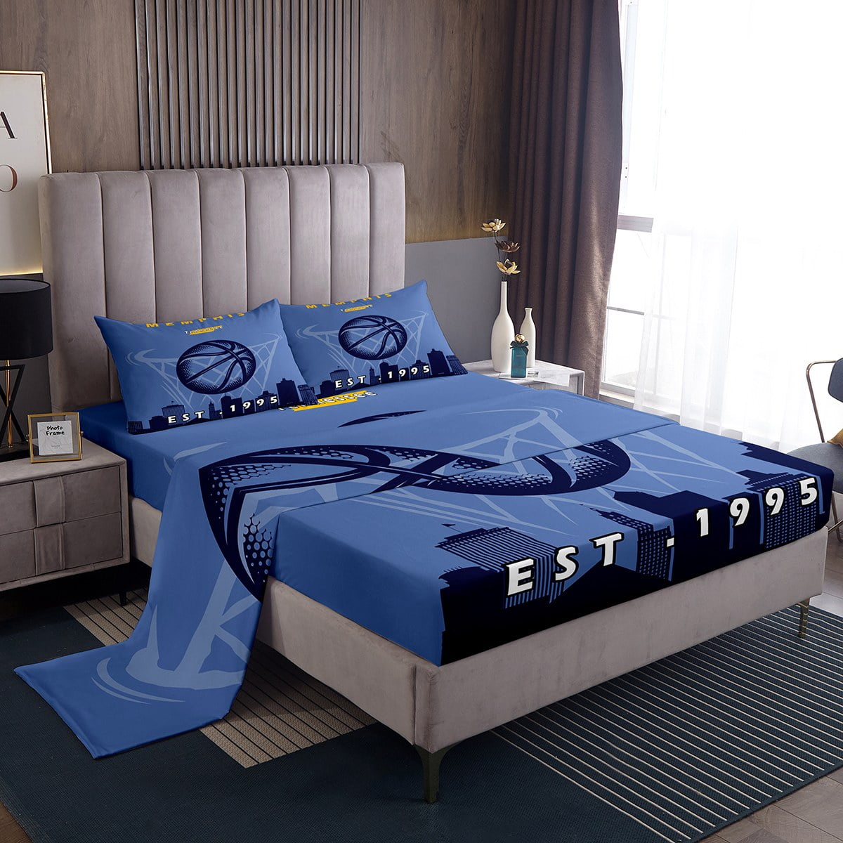 YST Boys Basketball Bed Sheets Set Full,Kids Sheet Set for Team,Sports