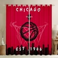 thumbnail image 1 of Basketball Curtains,Basketball City 30%-50% Blackout Curtains 42x90 inch,Youth Basketball City Curtains Drapes,Sports Gift Window Curtains 2 Panels for Bedroom,Chicago, 1 of 6