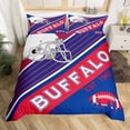 thumbnail image 1 of Bedding Set American Football Comforter Cover Blue and Red Rugby Game Helmet Duvet Cover Football Sports Team Bed Cover with 2 Pillowcases, Full (Buffalo), 1 of 6