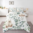 thumbnail image 1 of Cartoon Animal Queen Comforter Set Kawaii Polar Bear Bedding Set Queen, Arctic Wildlife Bedding Comforter Sets White Green Duvet Set, Eucalyptus Quilted Comforter, 1 of 6