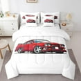 thumbnail image 1 of Comforter Set Full Size 7 Piece,Red Race Car Bedding Set With Sheet Set,Speed Sports Car Reversible Bed In A Bag With Throw Pillow Covers,Car Theme Room Decor, 1 of 5