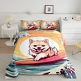 thumbnail image 1 of Erosebridal Dog Comforter Set 3Pcs, Sea Wave Bedding Set Queen Size Teens Bedroom Decor, Cute Pug Animal Quilt Funny Puppy Pet Duvet Insert, 1 Comforter + 2 Pillow Cases, 1 of 6