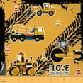 thumbnail image 1 of Erosebridal Excavator Upholstery Fabric by the Yard,Tractors Decorative Fabric,Equipment Truck Outdoor Fabric,Construction Vehicles Quilting Fabric for Sewing DIY Upholstery,1 Yard,Yellow, 1 of 5