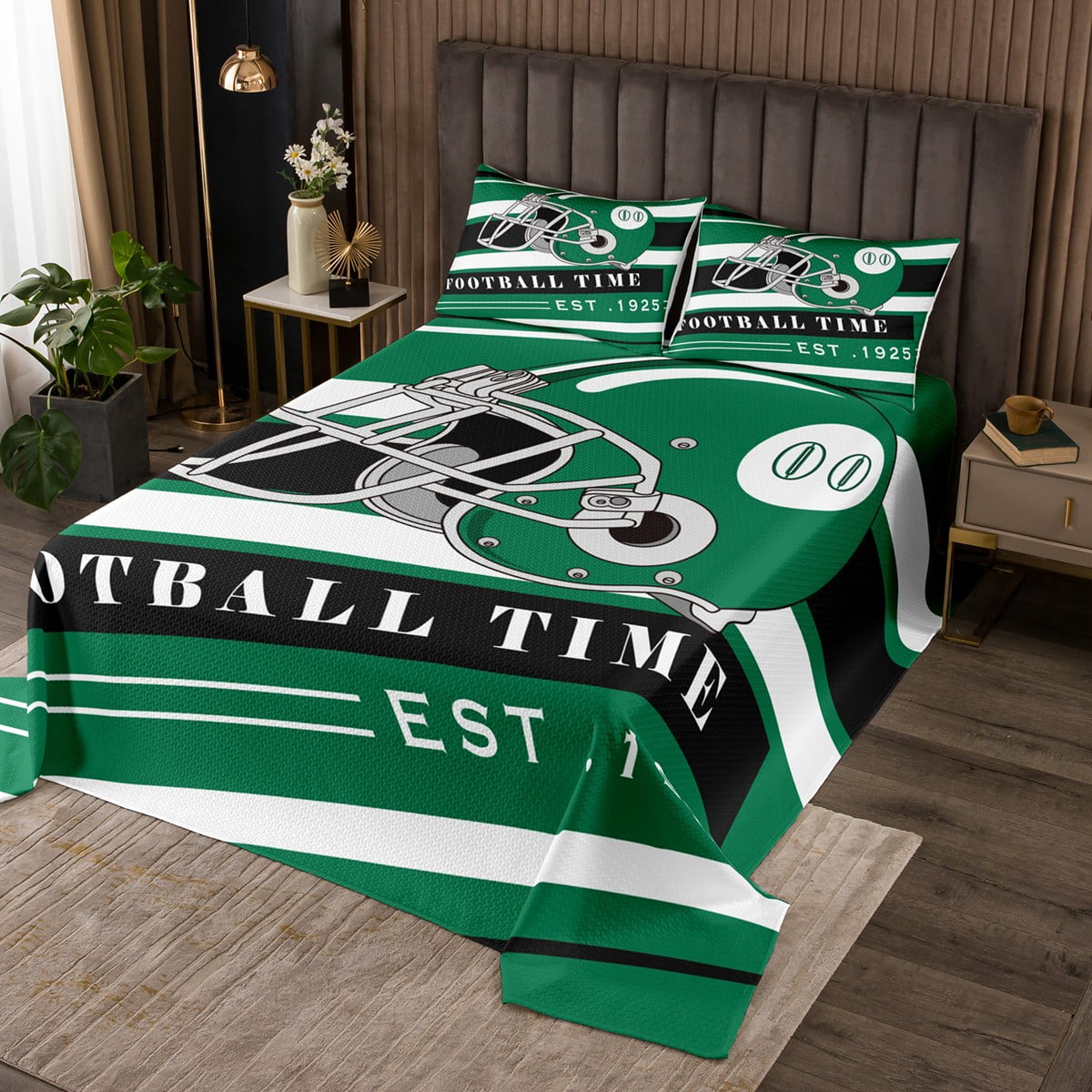 YST Boys Football Twin Size Quilt Set for Football Lovers,American