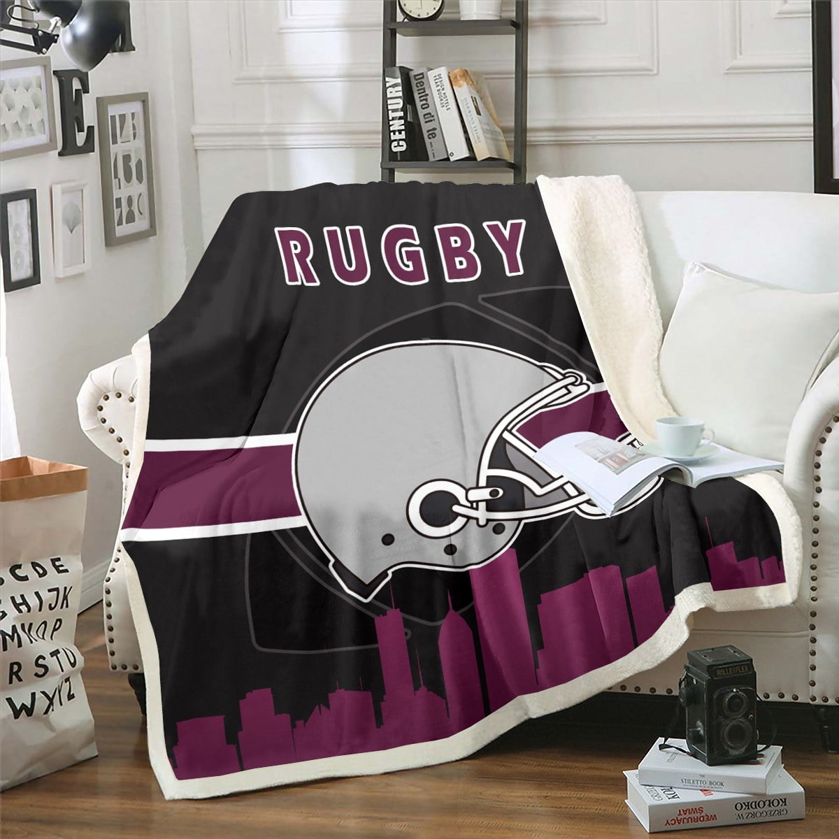 YST Boys Sport Throw Blanket for Couch Football Soccer Fleece Blanket