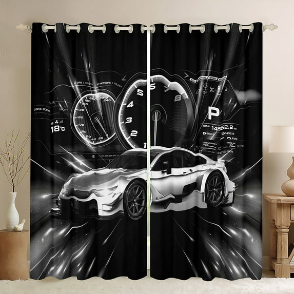 Erosebridal Sports Car Curtains & Drapes Cools Speed Automobile Dashboard Curtains Teens Youth Race Car Blackout Curtains Extreme Sports Theme Window Curtains 42''Wx84''L