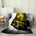 thumbnail image 1 of Erosebridal Race Car Throw Blanket Sports Car Fleece Blanket Extreme Sport Vehicles Sherpa Blanket Speed Racing Car Bed Blanket for Sofa Bed Couch Home Dorm,Yellow Queen 90x90, 1 of 4