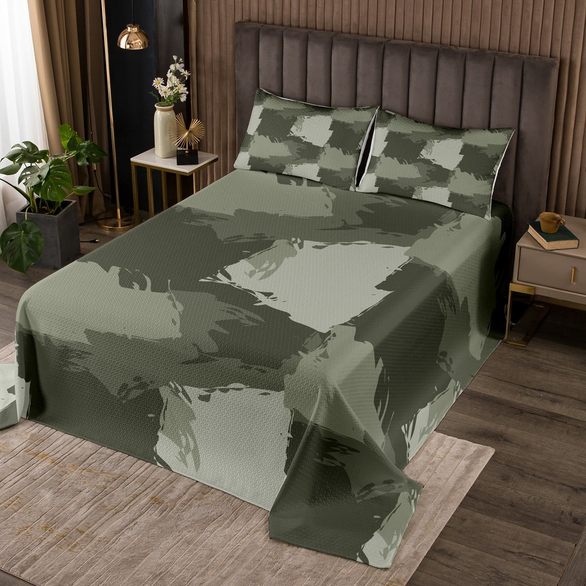 YST Boys army Green Desert Camo Bedspread Set Twin Military Camouflage