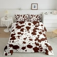 thumbnail image 1 of Erosebridal Brown Cow Print Bedding Queen Size Farmhouse Animal Comforter Set, Wildlife Cowhide Duvet Insert Modern Abstract Aesthetic Quilt Set, Highland Cow Skin Hair Bedding Comforters & Sets, 1 of 6