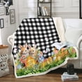 thumbnail image 1 of Bunnies Throw Blanket Throw 50x60 for Couch,Spring Easter Theme Fleece Blanket,Easter Eggs Fuzzy Blanket,Kawaii Rabbit Pet Animal Sherpa Blanket,Black White Buffalo Plaid Bed Blanket, 1 of 6