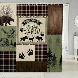 Farmhouse Rustic Deer Small Shower Stall Curtain Size 36 x 72, Forest  Woodland Cabin Narrow Stand up Shower Curtains for Bathroom Decor Polyester  Fabric Set 
