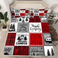 thumbnail image 1 of Camper Full Bedding Sets Rv Camping Bed Sheets Rustic Buffalo Plaid Fitted Sheet Camper Accessories For Travel Trailers Bunk Country Camping Sheets Red Black Grey, 1 of 5