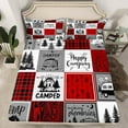 thumbnail image 1 of Camper Twin Bedding Sets Rv Camping Bed Sheets Rustic Buffalo Plaid Fitted Sheet Camper Accessories For Travel Trailers Bunk Country Camping Sheets Red Black Grey, 1 of 5
