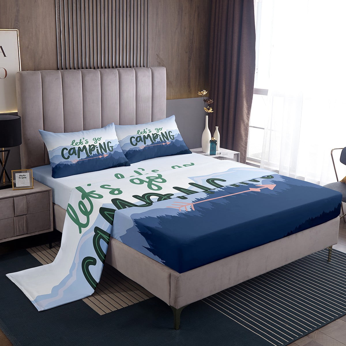 YST Camping Bed Sheets Set Queen Size, Rv Camper Sheets for Girls Boys