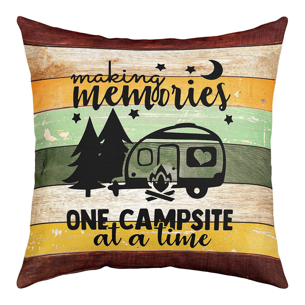YST Camping Throw Pillow Cover,Camper Themed Pillow Cover Camper Decor