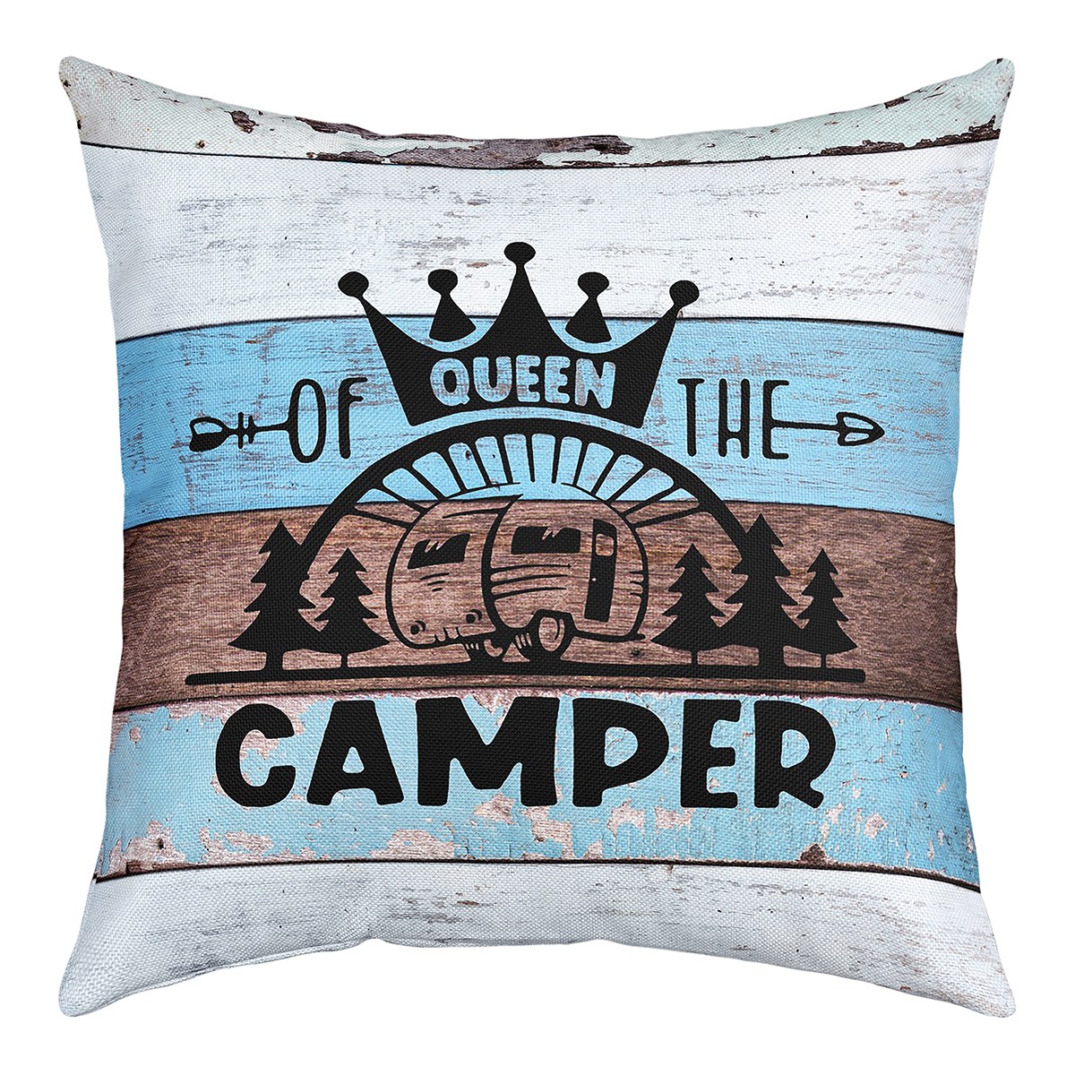 YST Camping Throw Pillow Cover,Camper Themed Pillow Cover Camper Decor