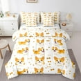 thumbnail image 1 of Cartoon Corgi Comforter 7 Pieces Full Size Cute Dogs Bedding Set Room Decor Doggy Pet Bones Sheet Set Pet Animals Bed Set With 2 Pillow Cases, 1 of 5