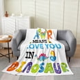 thumbnail image 1 of YST Cartoon Dino Blanket Queen Inch Cute Dinosaurs Throw Blanket For Kids Boys Girls, Kawaii Animals Roar Fleece Blanket Colorful Dino Egg Bedroom Decor Sherpa Blanket, 1 of 5
