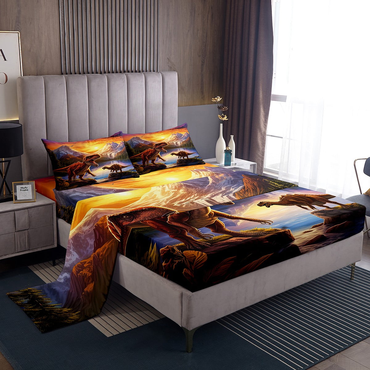 YST Cartoon Dinosaur Bed Set Toddler Dinosaur Bed Sheets Set Boy