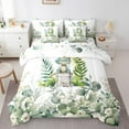 thumbnail image 1 of Erosebridal Cartoon Dinosaur Queen Comforter Set 7 Pieces Woodland Wildlife Bedding Comforter Sets, Jungle Animal Theme Bed in a Bag Eucalyptus Leaf Bedding Set, Spring Bed Sheets Set Room Decor, 1 of 6