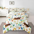 thumbnail image 1 of Cartoon Dog King Bedding Sets Watercolor Floral Comforter Set, Botanical Plants Duvet Insert Animal Pet Pug Puppy Down Comforter, Tropical Leaves Bedding Comforter Sets, 1 of 6