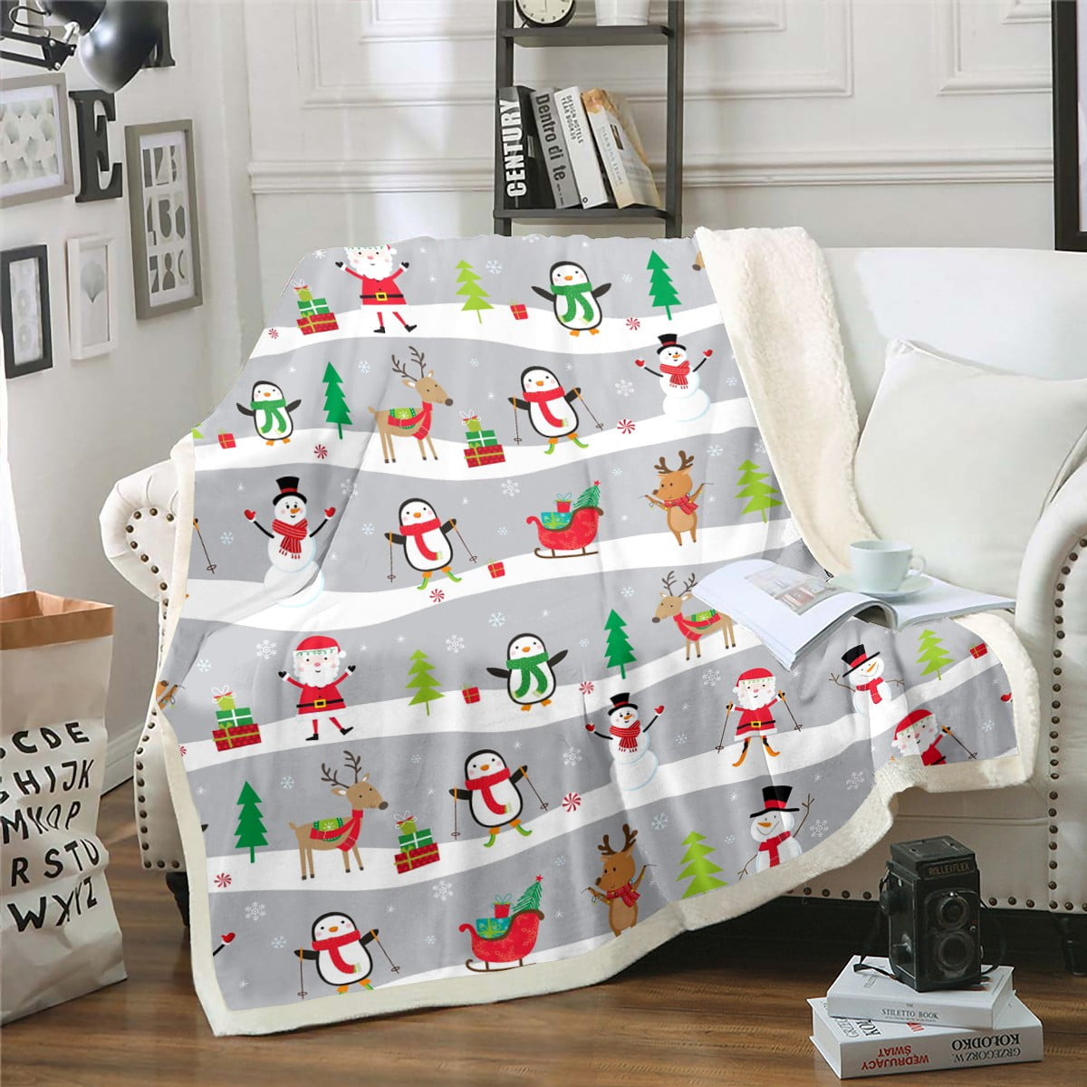 YST Cartoon Farm Fleece Blanket Cute Owl Birds Sherpa Blanket, Groovy