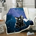 thumbnail image 1 of Cat Throw Blanket Black Cat Gifts 40"X50" Fuzzy Blanket Starry Galaxy Printing Fleece Blanket 3D Animal In Space Constellation Sherpa Blanket, 1 of 4
