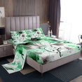 thumbnail image 1 of Erosebridal Chic Floral Bed Sheets Set Women Daisy Flower Sheet Set, Green Ombre Bed Set Gradient Oil Painting Full Sheets, Vintage Watercolor Bedding Set, 1 of 5