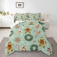 YST Christmas Comforter Set for Kids Boys Girls,Cartoon Gingerbread