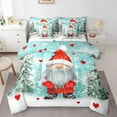YST Christmas Gnome King Bedding Set 7 Piece,Xmas Tree Snowflake Bed in