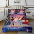 YST Christmas Nutcracker Queen Quilt Bedding Set,Winter Snowflake Xmas