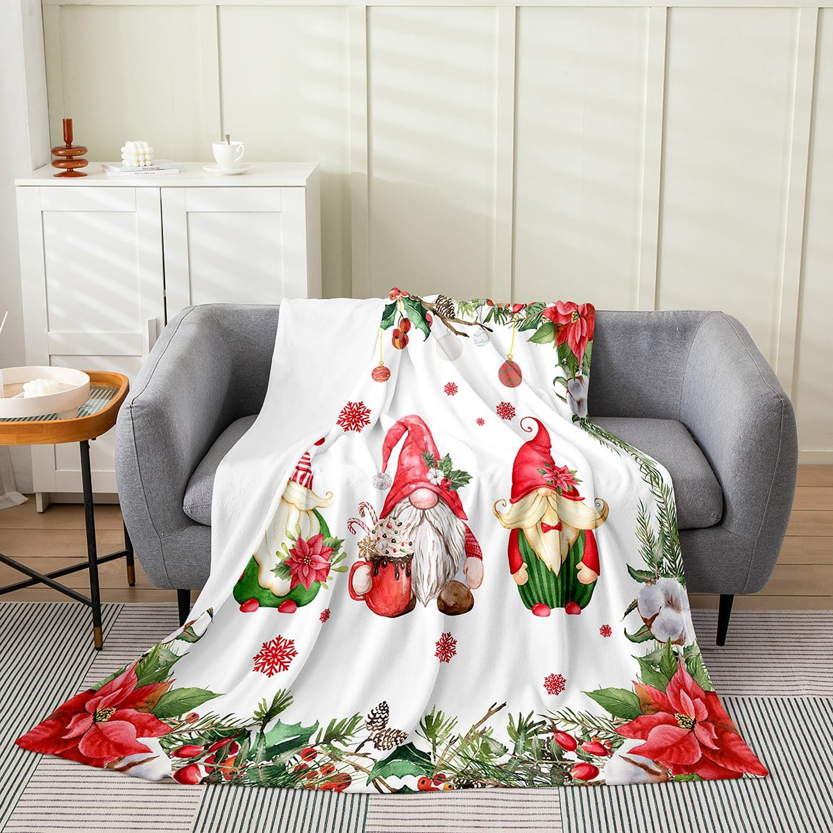 YST Christmas Santa Gnome Throw Blanket for Christmas,Xmas Santa Claus