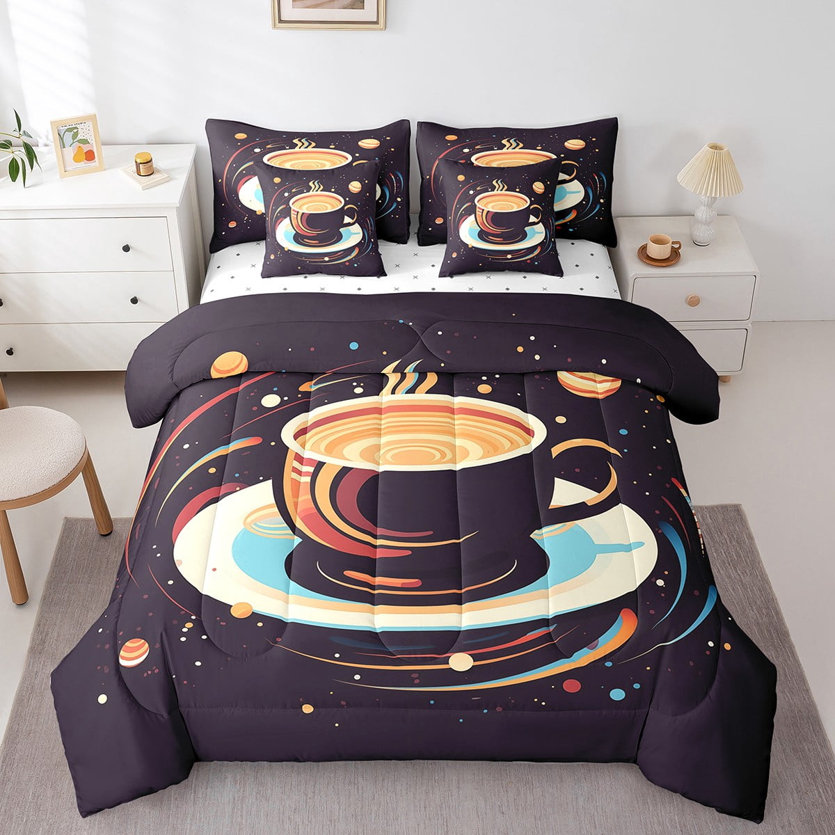 Cartoon Clown Full Comforter Set Funny Circus Bedding Set For Kids Boys